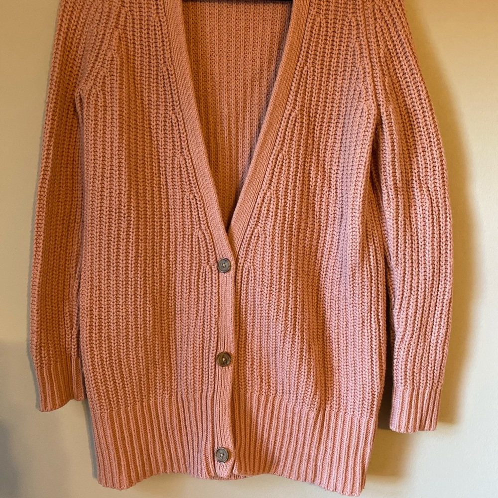 Banana Republic Rose Pink Button-Down Sweater